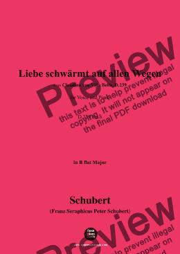 page one of Schubert-Liebe schwärmt auf allen Wegen,in B flat Major