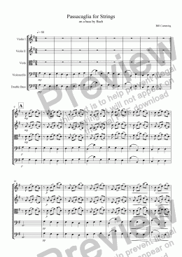 page one of "Passacaglia for Strings"