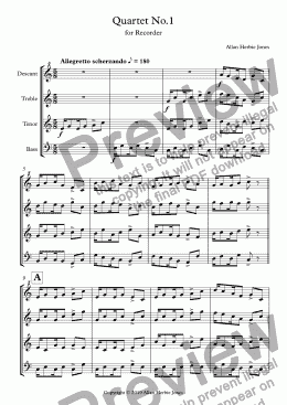 page one of Quartet No. 1 Allegretto