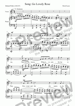 page one of Song: Go Lovely Rose