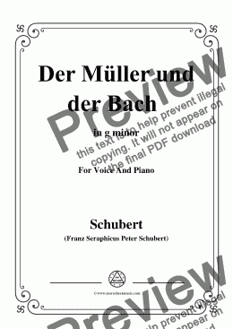 page one of Schubert-Der Müller und der Bach,in g minor,for Voice&Piano