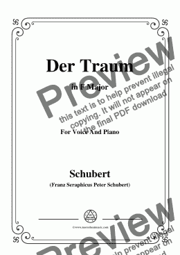 page one of Schubert-Der Traum,Op.172 No.1,in F Major,for Voice&Piano