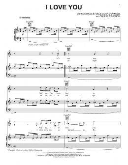 page one of i love you (Piano, Vocal & Guitar Chords (Right-Hand Melody))