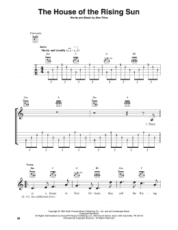 page one of The House Of The Rising Sun (Banjo Tab)