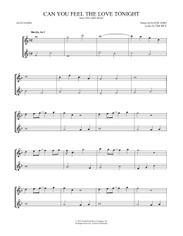 page one of Can You Feel the Love Tonight (from The Lion King) (Alto Sax Duet)