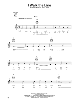 page one of I Walk The Line (Banjo Tab)