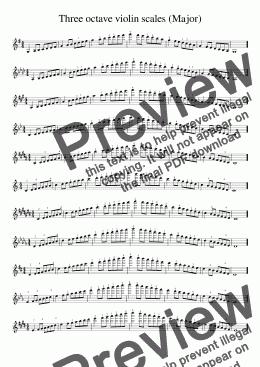 page one of Three octave violin scales (Major)