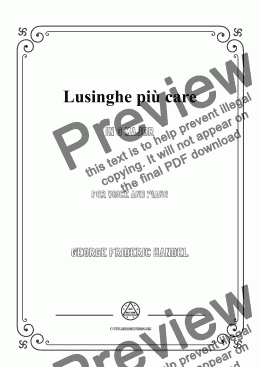 page one of Handel-Lusinghe più care in G Major,for Voice&Pno