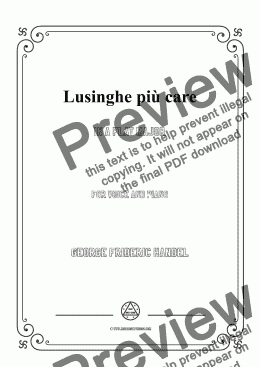 page one of Handel-Lusinghe più care in A flat Major,for Voice&Pno