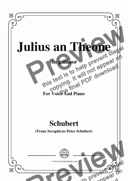 page one of Schubert-Julius an Theone,in g minor,for Voice&Piano