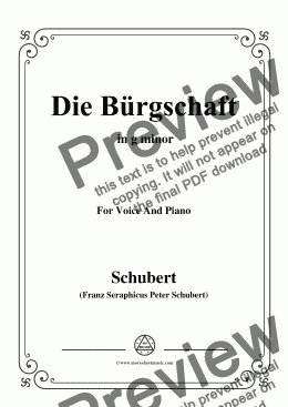 page one of Schubert-Die Bürgschaft(The Bond),D 246,in g minor,for Voice&Piano