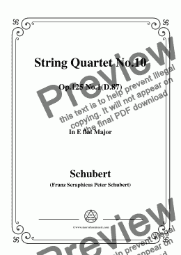 page one of Schubert-String Quartet No.10 in E flat Major,Op.125 No.1(D.87)