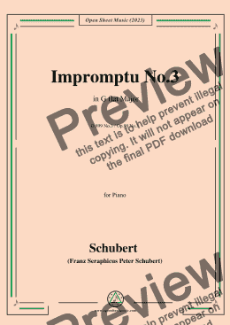 page one of Schubert-Impromptu No.3 in G flat Major