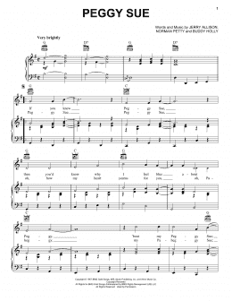 page one of Peggy Sue (Piano, Vocal & Guitar Chords (Right-Hand Melody))