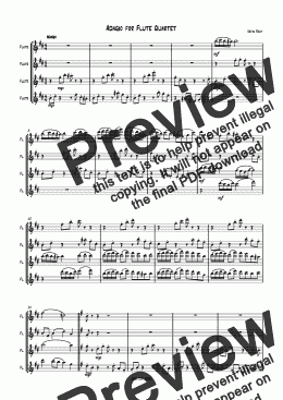 page one of Adagio for Flute Quartet