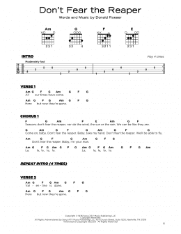 page one of Don't Fear The Reaper (Really Easy Guitar)