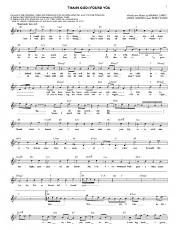 page one of Thank God I Found You (Lead Sheet / Fake Book)