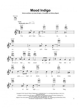 page one of Mood Indigo (Ukulele)