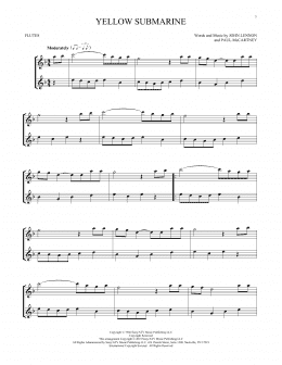 page one of Yellow Submarine (Flute Duet)