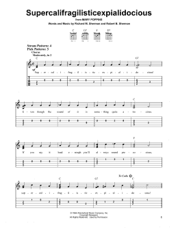 page one of Supercalifragilisticexpialidocious (from Mary Poppins) (Easy Guitar Tab)