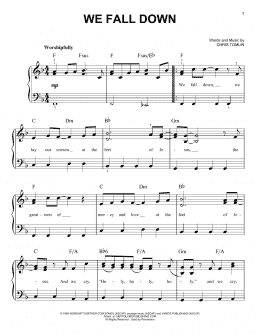 page one of We Fall Down (Very Easy Piano)