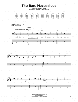 page one of The Bare Necessities (from The Jungle Book) (Easy Guitar Tab)