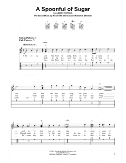 page one of A Spoonful Of Sugar (from Mary Poppins) (Easy Guitar Tab)