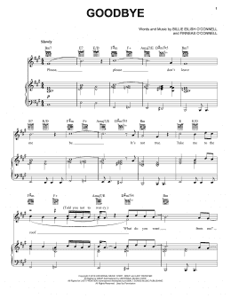 page one of goodbye (Piano, Vocal & Guitar Chords (Right-Hand Melody))