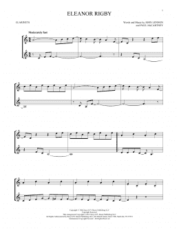 page one of Eleanor Rigby (Clarinet Duet)