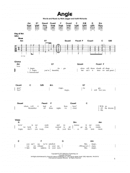 page one of Angie (Really Easy Guitar)