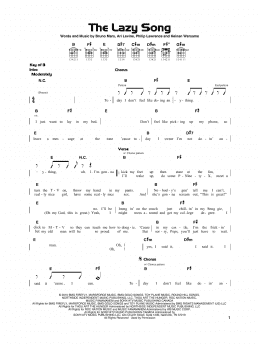 page one of The Lazy Song (Really Easy Guitar)