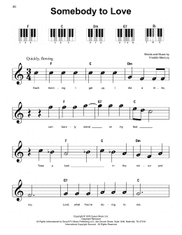 page one of Somebody To Love (Super Easy Piano)