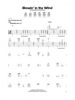 page one of Blowin' In The Wind (Really Easy Guitar)