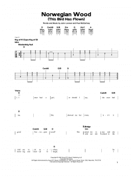 page one of Norwegian Wood (This Bird Has Flown) (Really Easy Guitar)