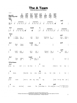 page one of The A Team (Really Easy Guitar)