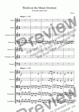 page one of World on the Moon Overture