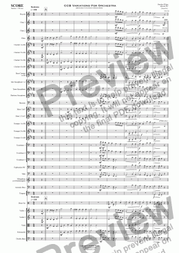 page one of CCB Variations For Orchestra  - Orchestra/Concert Band