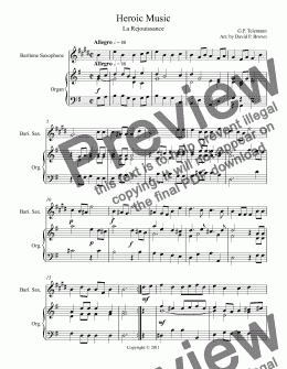 page one of Heroic Music XII for Baritone Sax Solo