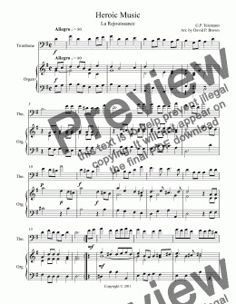 page one of Heroic Music XII for Trombone