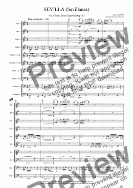 page one of Sevilla - Albeniz (for wind decet)