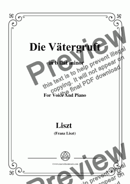 page one of Liszt-Die Vätergruft in b flat minor,for Voice&Pno