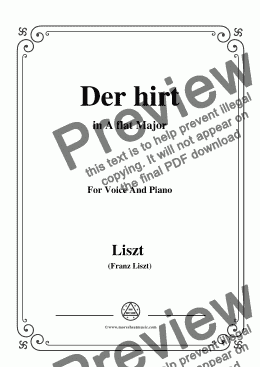 page one of Liszt-Der hirt in A flat Major,for Voice&Pno