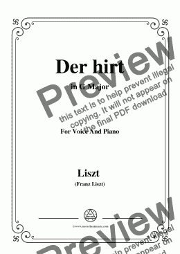 page one of Liszt-Der hirt in G Major,for Voice&Pno