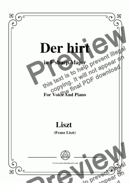 page one of Liszt-Der hirt in F sharp Major,for Voice&Pno