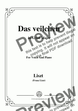 page one of Liszt-Das veilchen in G flat Major,for Voice&Pno