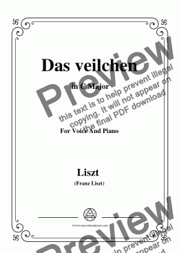 page one of Liszt-Das veilchen in C Major,for Voice&Pno