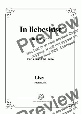 page one of Liszt-In liebeslust in A Major,for Voice&Pno