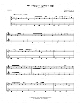 page one of When She Loved Me (from Toy Story 2) (Violin Duet)