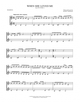 page one of When She Loved Me (from Toy Story 2) (Trumpet Duet)