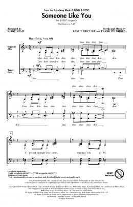 page one of Someone Like You (from Jekyll & Hyde) (arr. Kirby Shaw) (SATB Choir)